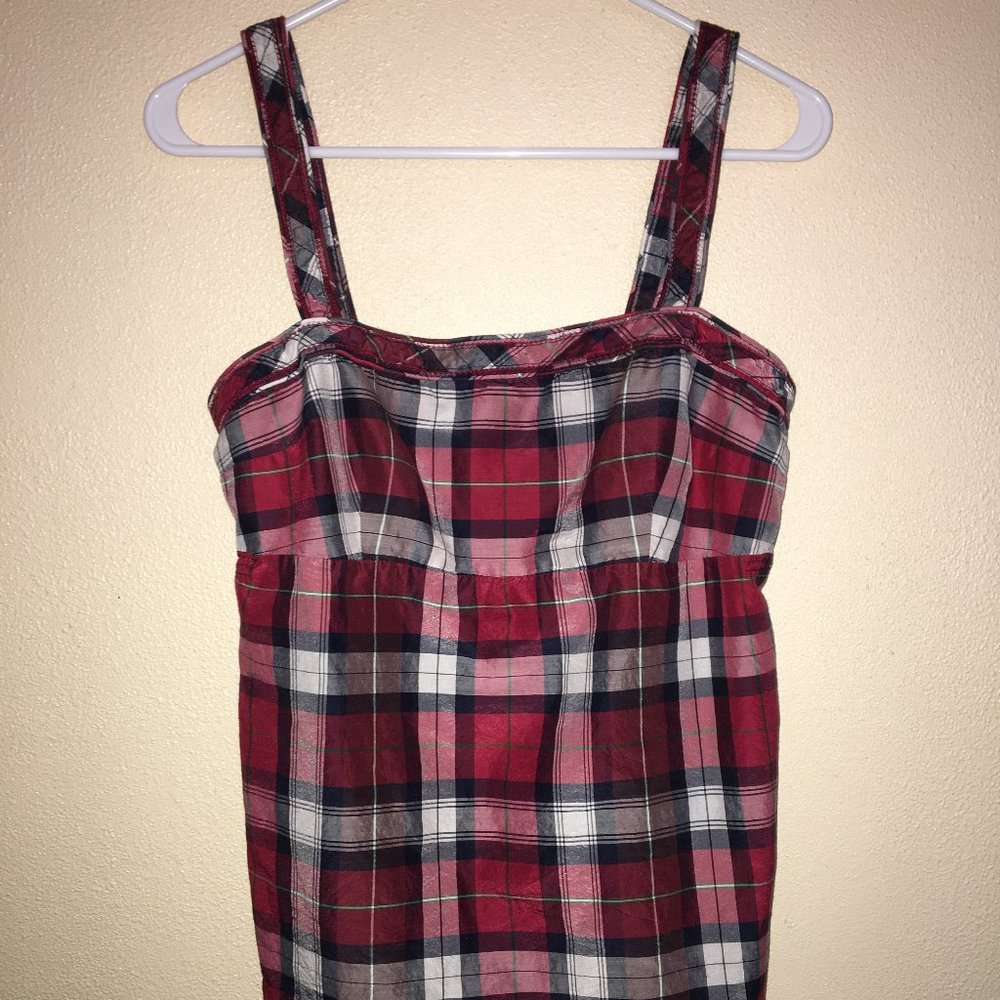 American Eagle Outfitters plaid red tank